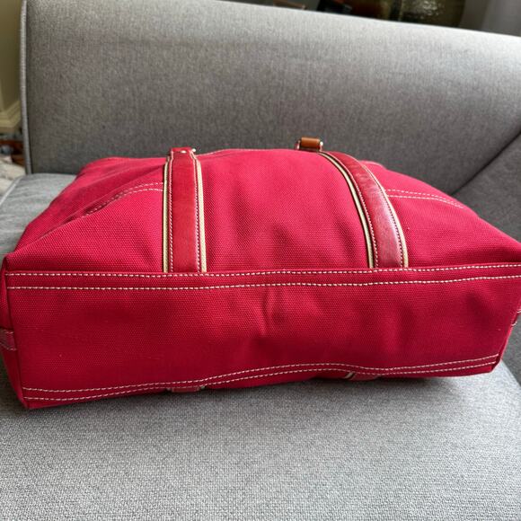 Coach 70157 Large Canvas Carryall Shoulder Totepu500 Red - Picture 6 of 14